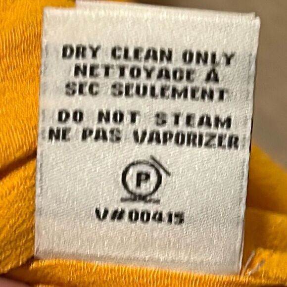 Diane Von Furstenberg L Roll Tab Sleeve Button Up Blouse Mustard Yellow Office - Picture 8 of 11